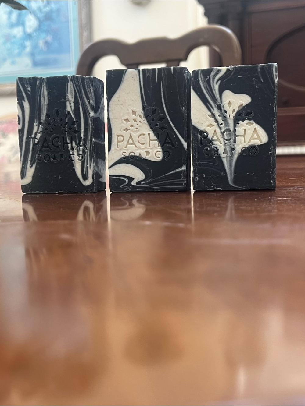 Pacha Soap Co. Black & White Swirl Bar Soap (Set of 3)